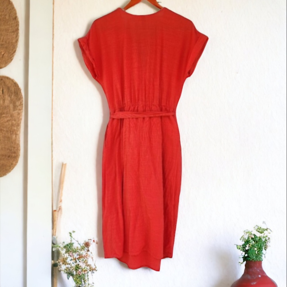 Universal Threads Faux Wrap Red Dress - Picture 6 of 9